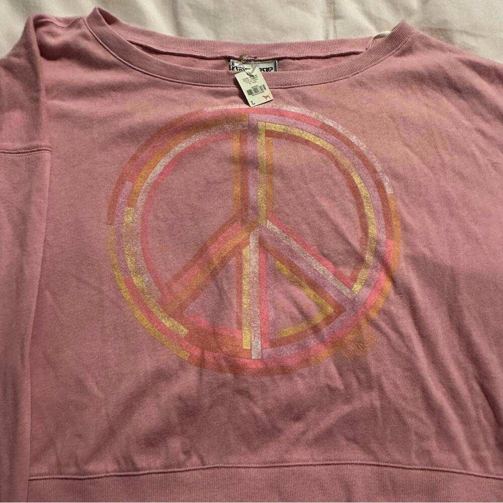 PINK Victoria's Secret Vintage Peace Sign Graphic Sweatshirt